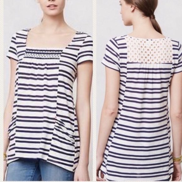 Anthropologie Meadow Rue Marin Striped Tunic - Picture 2 of 9